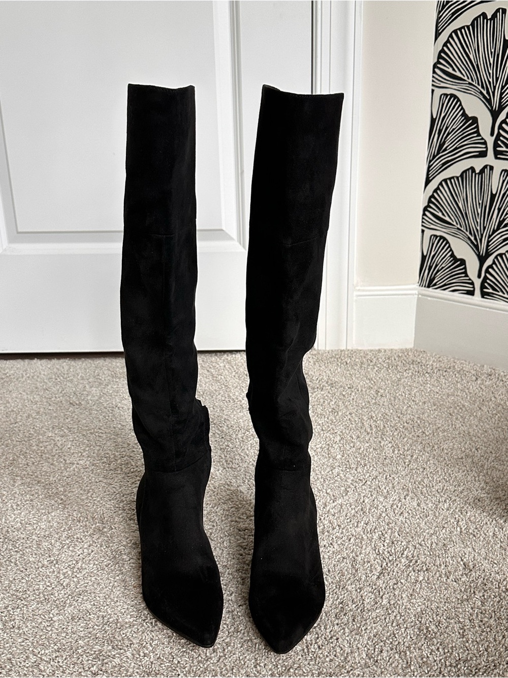 Marc Fisher Mlottie Black Suede Knee-High Women's Boots 6.5